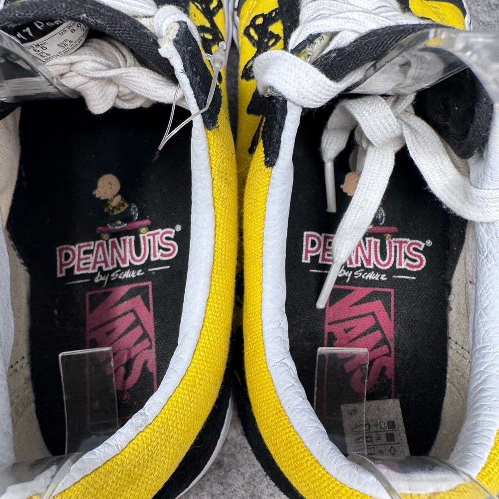 Vans Old Skool Charlie Brown Shoes Womens Sz 8 Yellow Sneaker Peanuts Good Grief - Picture 6 of 10
